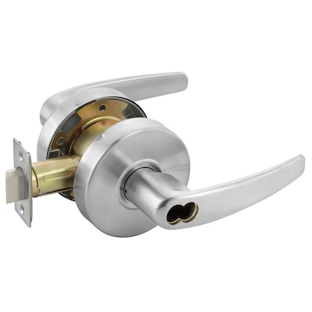 Yale Grade 2 Storeroom/Closet Cylindrical Lock, Monroe Lever, SFIC Less Core, Satin Chrm Fnsh, Non-handed B-MO4605LN 626